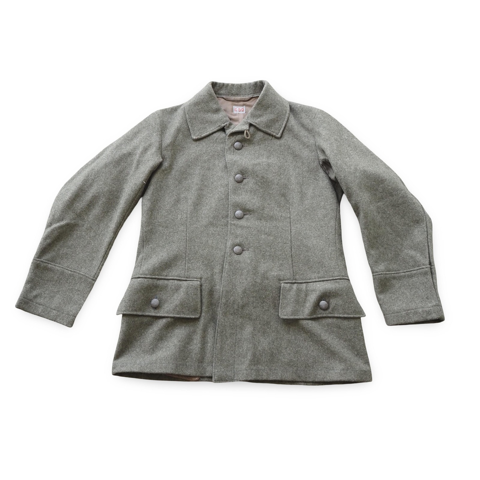 Vintage Swedish Military M39 Wool Field Coat Tre Kronor Three Crowns Gray C50